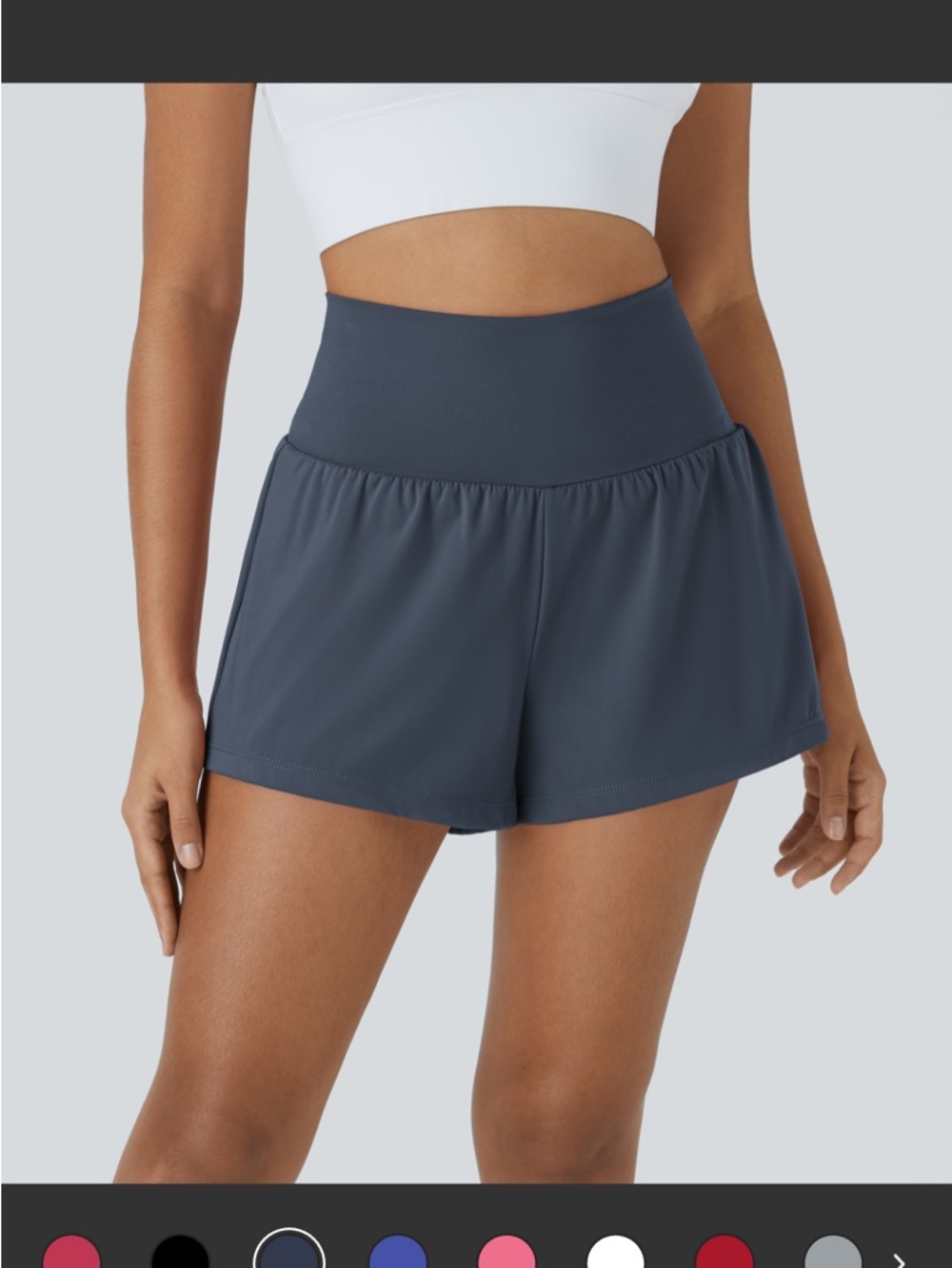 HALARA High-Waist Athletic Shorts in Slate Blue NWT